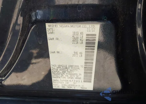 2013 Nissan Altima 2.5 Sv z USA, uszkodzony, nr VIN 1N4AL3AP4DN477411